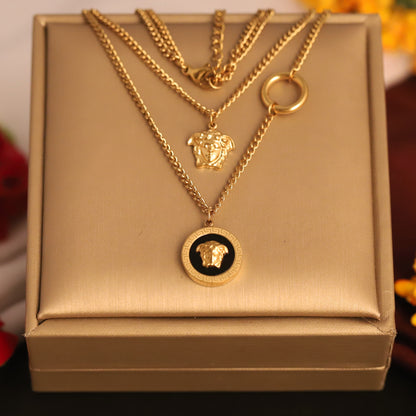 Trendy Charm Chain Gold Plated – Double Layer, Anti-Tarnish, Waterproof, Minimalist Style (GOLD)