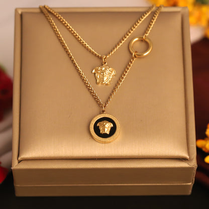 Trendy Charm Chain Gold Plated – Double Layer, Anti-Tarnish, Waterproof, Minimalist Style (GOLD)