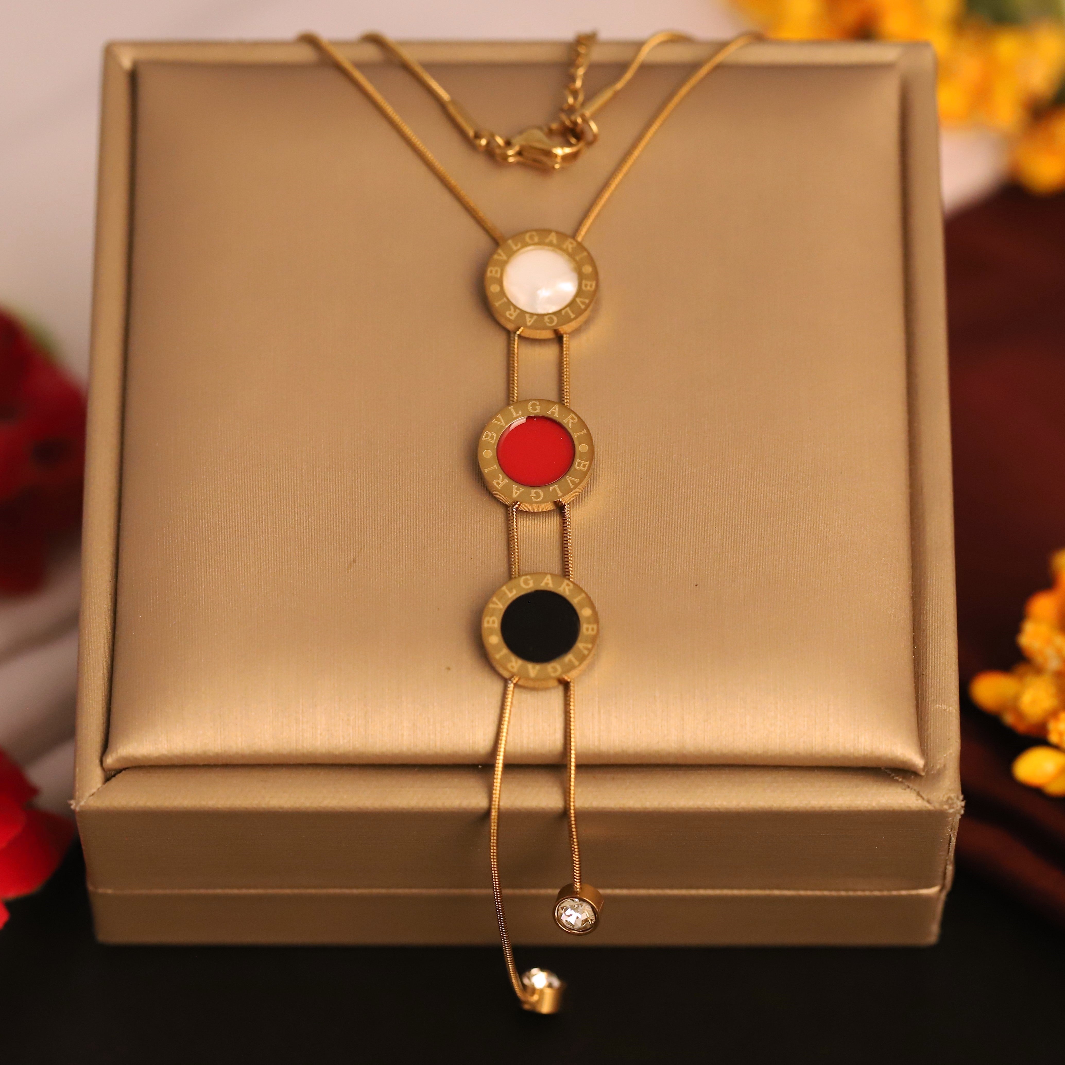 Trendy Charm Multi Color Chain Gold Plated – Single Layer, Anti-Tarnish, Waterproof, Minimalist Style (GOLD)