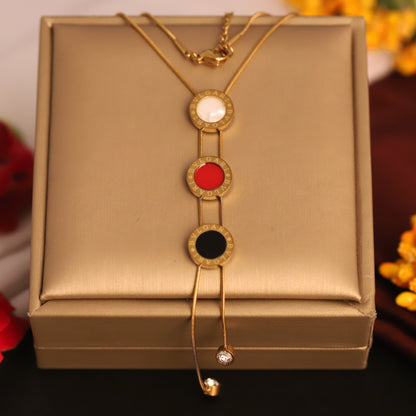 Trendy Charm Multi Color Chain Gold Plated – Single Layer, Anti-Tarnish, Waterproof, Minimalist Style (GOLD)