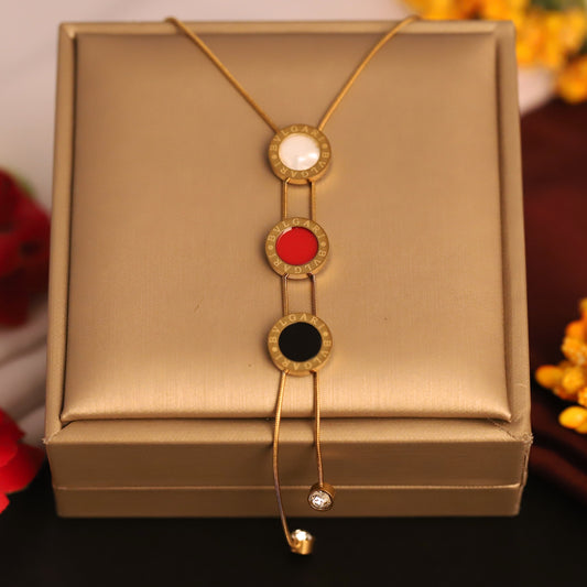 Trendy Charm Multi Color Chain Gold Plated – Single Layer, Anti-Tarnish, Waterproof, Minimalist Style (GOLD)