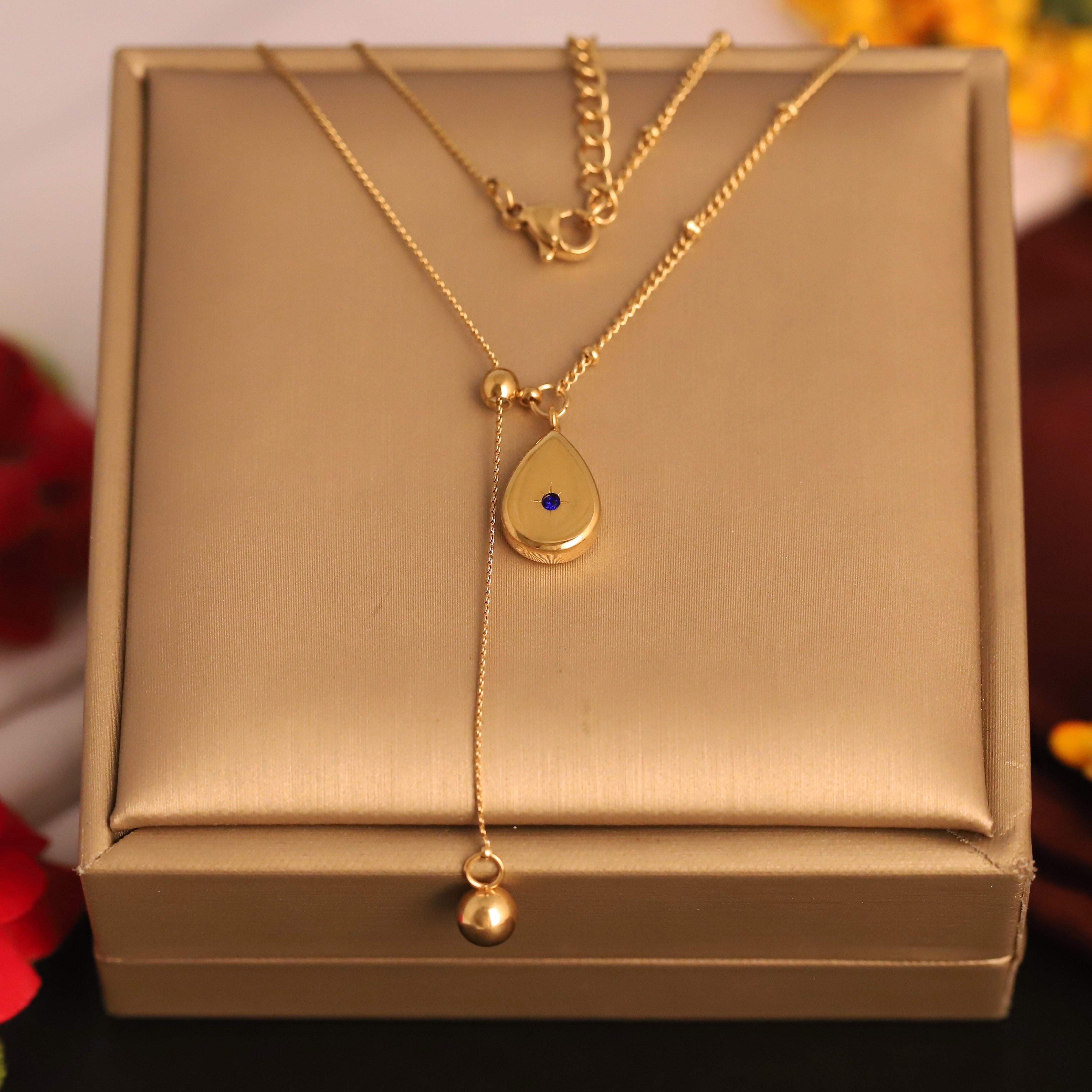 Drop Charm Gold Plated – Single Layer, Anti-Tarnish, Waterproof, Minimalist Style (GOLD)