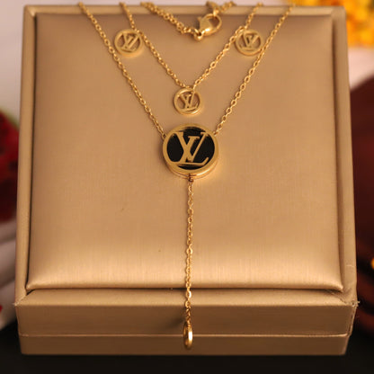 VL Charms Chain Gold Plated – Double Layer, Anti-Tarnish, Waterproof, Minimalist Style (GOLD)