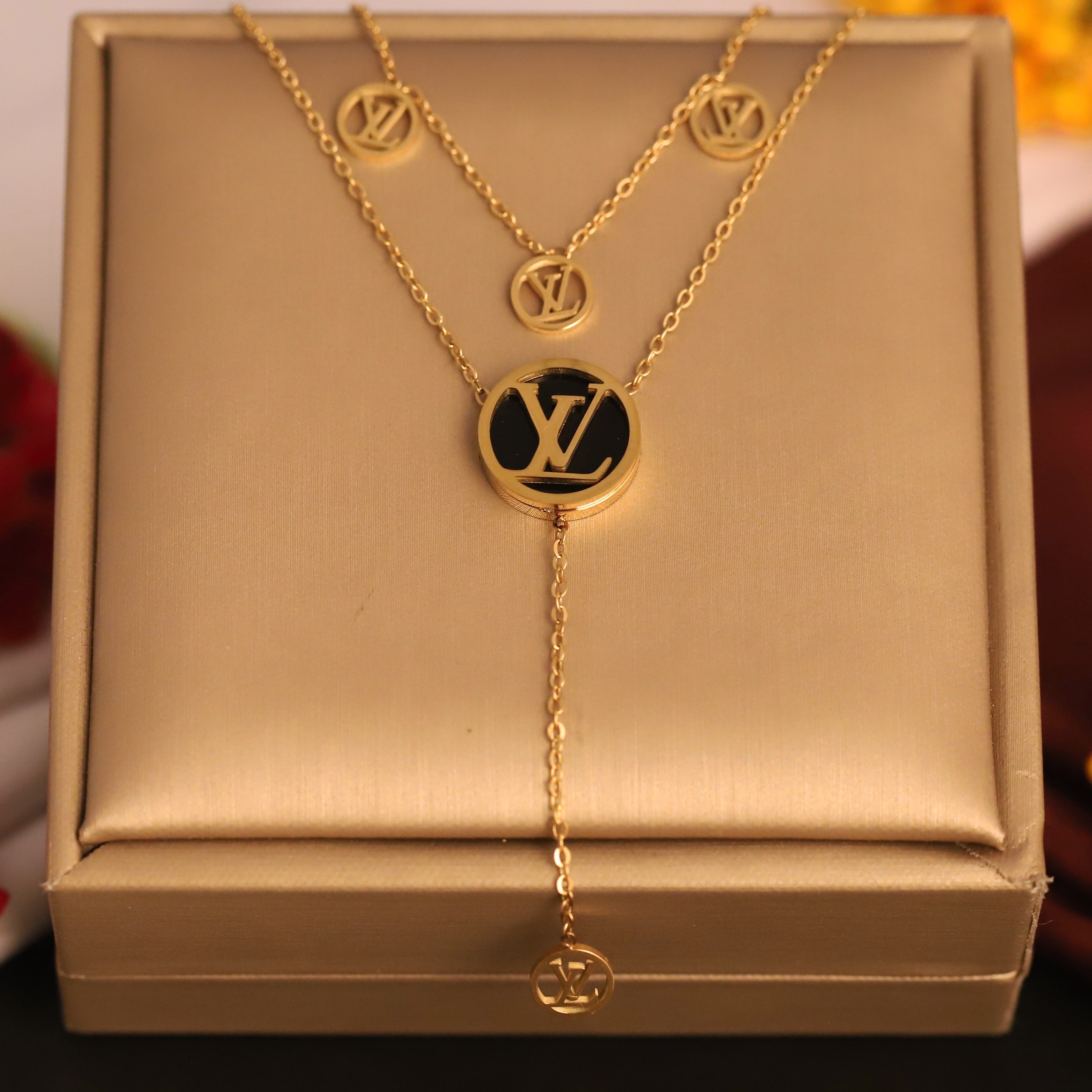 VL Charms Chain Gold Plated – Double Layer, Anti-Tarnish, Waterproof, Minimalist Style (GOLD)