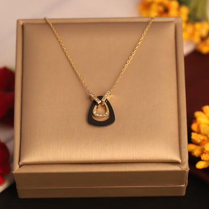 Black Charm Chain Gold Plated – Single Layer, Anti-Tarnish, Waterproof, Minimalist Style (GOLD)