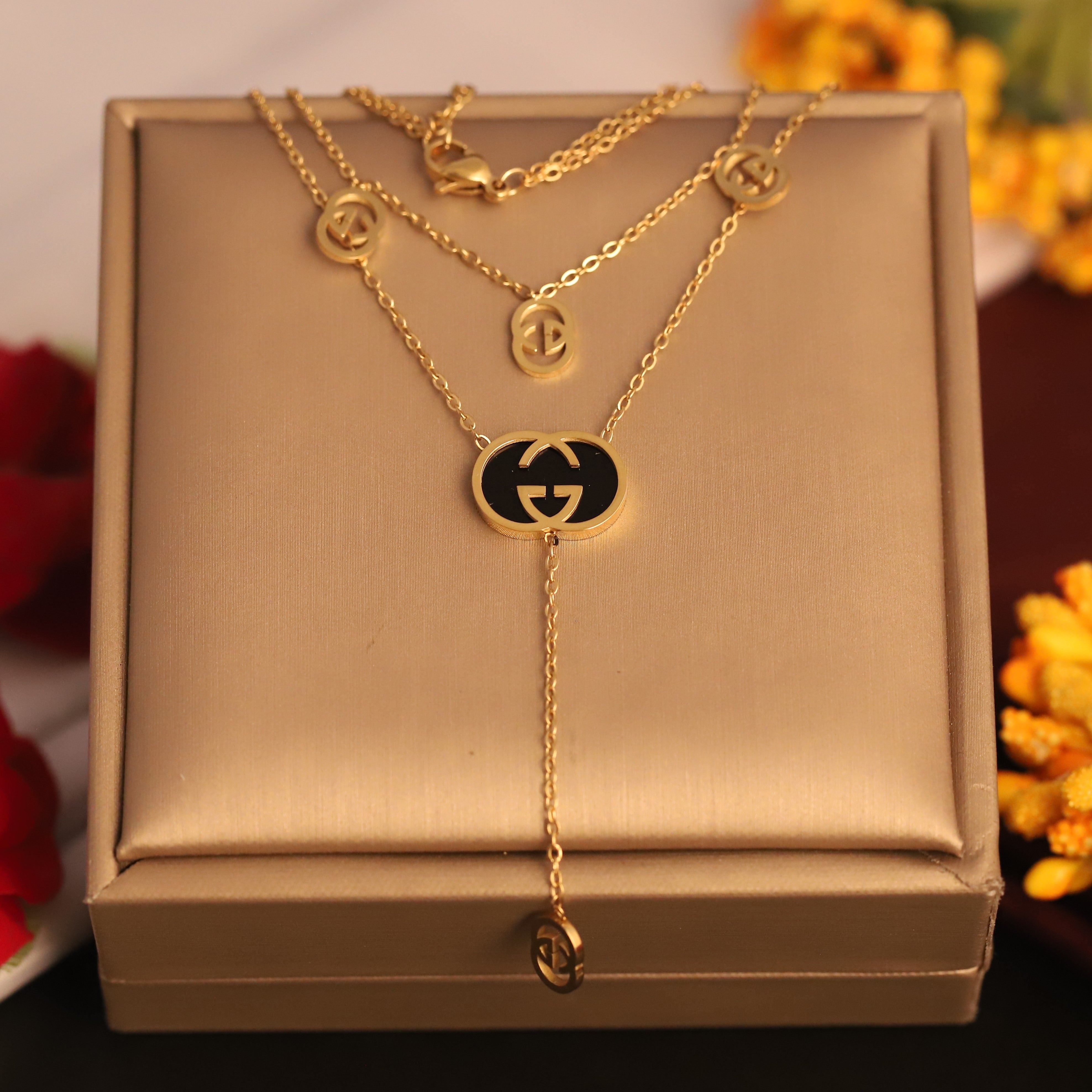 Charm Chain Gold Plated – Double Layer, Anti-Tarnish, Waterproof, Minimalist Style (GOLD)