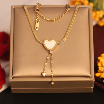 Heart Snake Chain Gold Plated – Single Layer, Anti-Tarnish, Waterproof, Minimalist Style (GOLD)