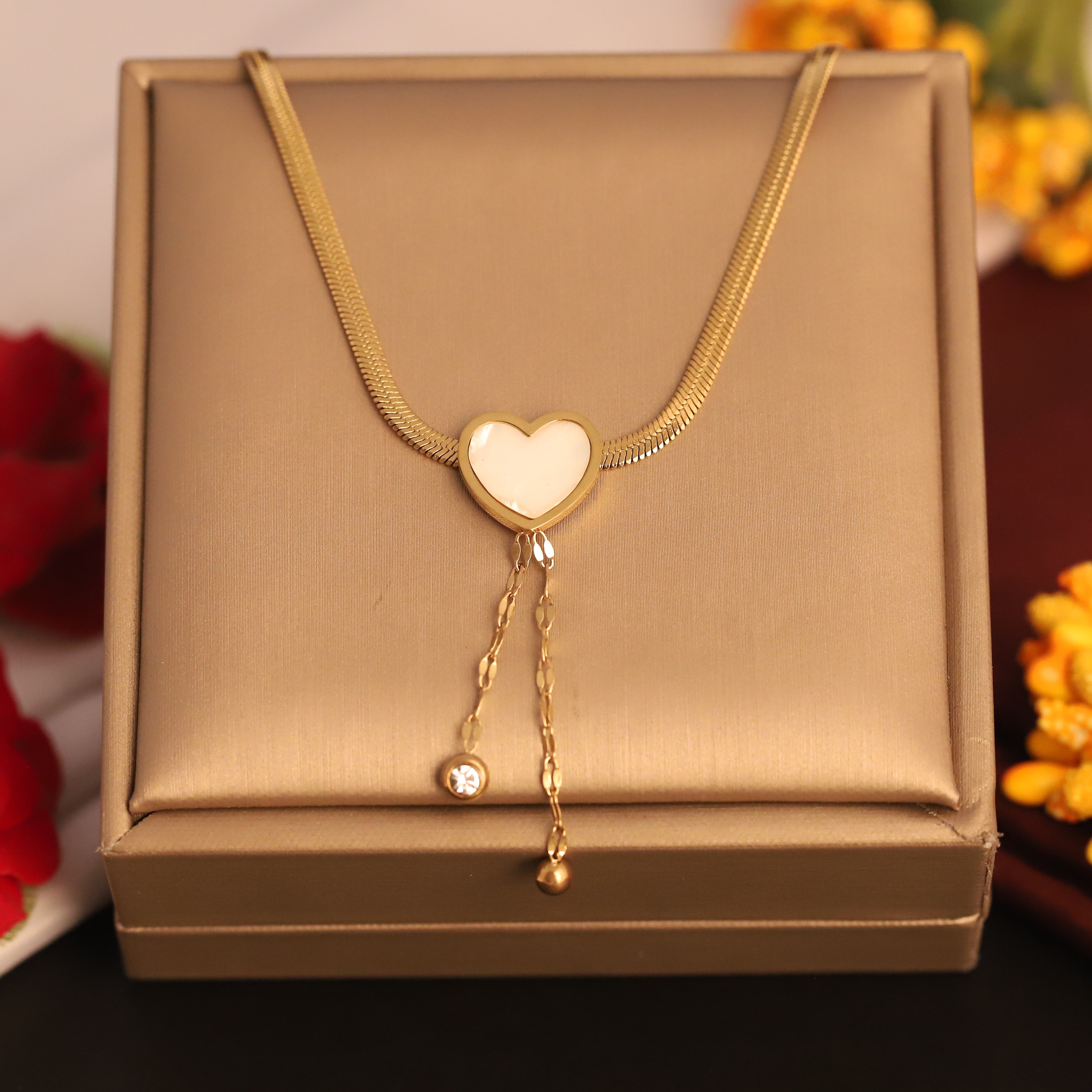 Heart Snake Chain Gold Plated – Single Layer, Anti-Tarnish, Waterproof, Minimalist Style (GOLD)