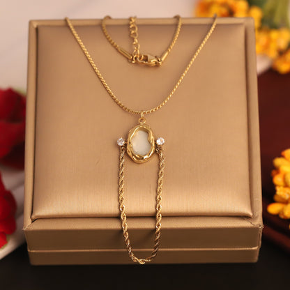 Pearl Charm Chain Gold Plated – Single Layer, Anti-Tarnish, Waterproof, Minimalist Style (GOLD)