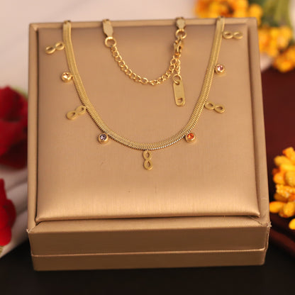 Infinity Snake Chain Gold Plated – Single Layer, Anti-Tarnish, Waterproof, Minimalist Style (GOLD)