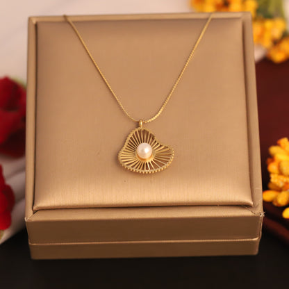 Pearl Charm Chain Gold Plated – Single Layer, Anti-Tarnish, Waterproof, Minimalist Style (GOLD)