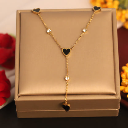 Heart Charm Chain Gold Plated – Single Layer, Anti-Tarnish, Waterproof, Minimalist Style (GOLD)