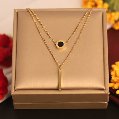 Trendy Charms Snake Chain Gold Plated – Double Layer, Anti-Tarnish, Waterproof, Minimalist Style (GOLD)