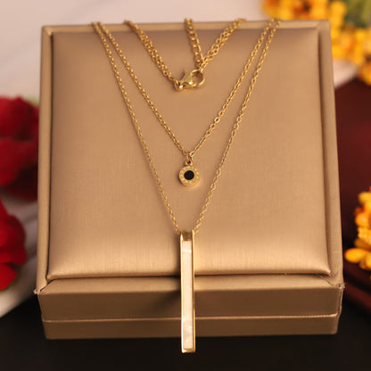 Trendy Charms Chain Gold Plated – Double Layer, Anti-Tarnish, Waterproof, Minimalist Style (GOLD)