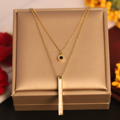 Trendy Charms Chain Gold Plated – Double Layer, Anti-Tarnish, Waterproof, Minimalist Style (GOLD)