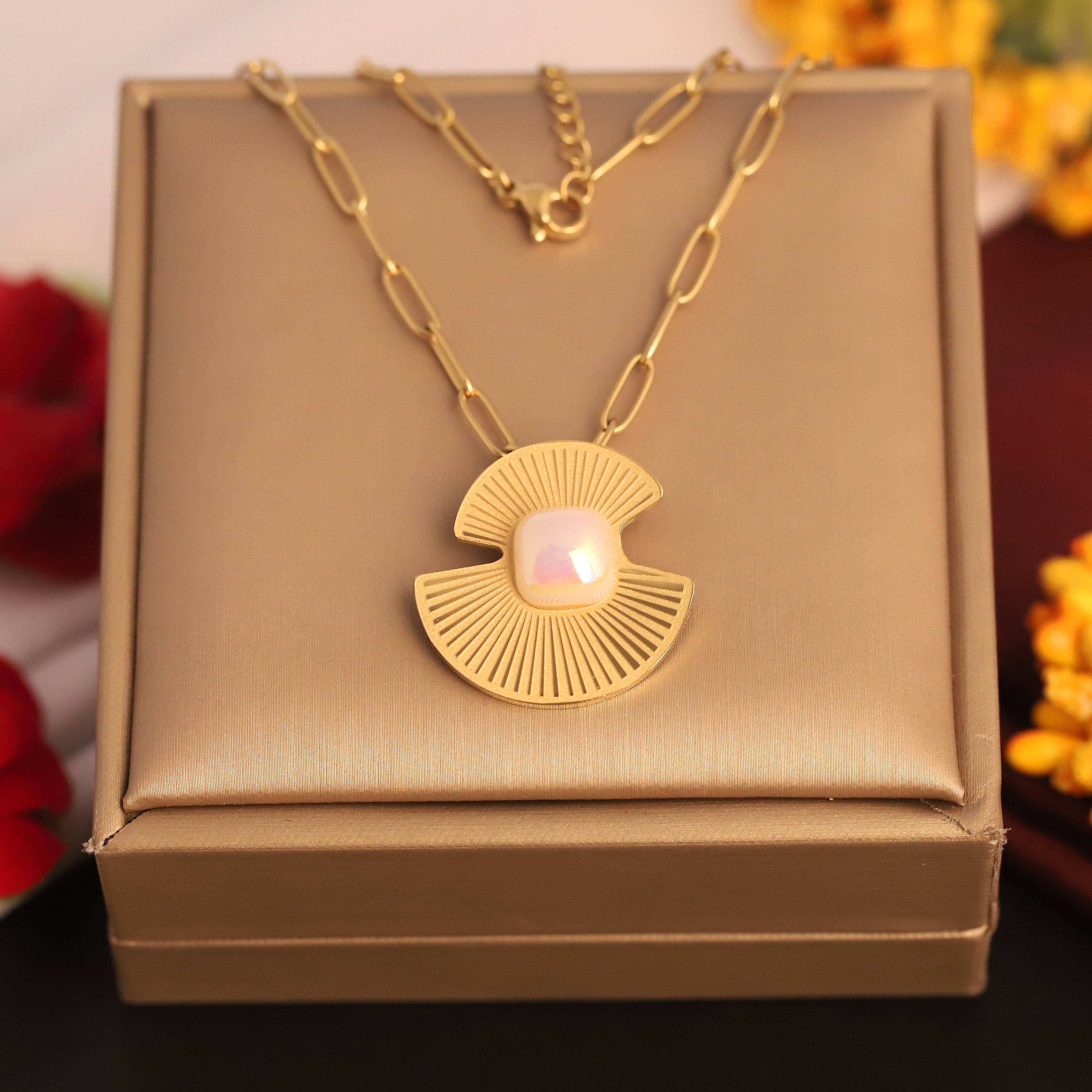 Pearl Charm Snake Chain Gold Plated – Single Layer, Anti-Tarnish, Waterproof, Minimalist Style (GOLD)