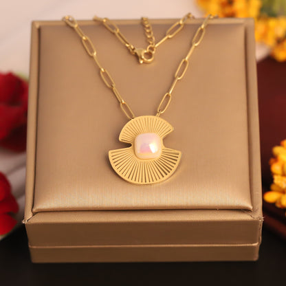 Pearl Charm Snake Chain Gold Plated – Single Layer, Anti-Tarnish, Waterproof, Minimalist Style (GOLD)