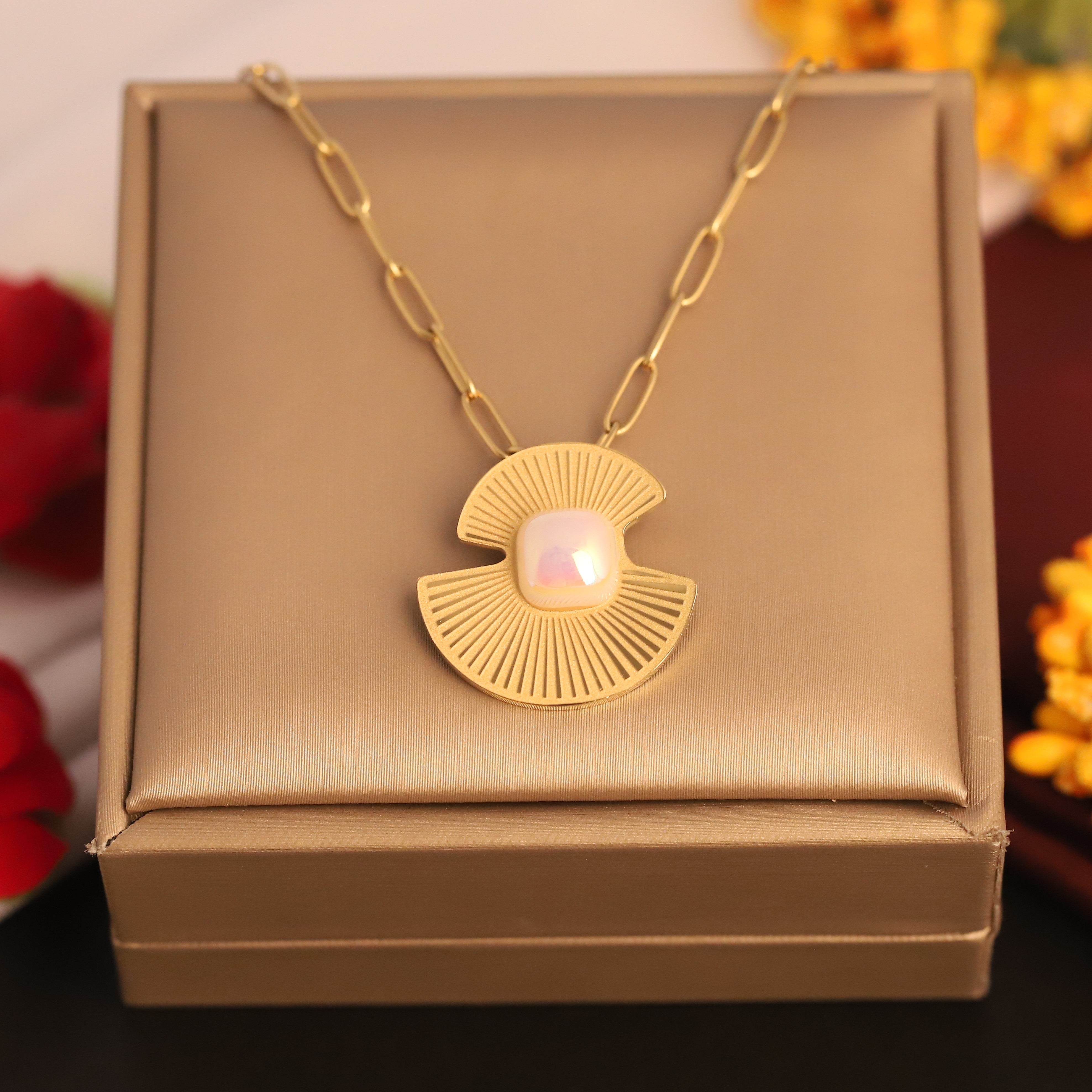 Pearl Charm Snake Chain Gold Plated – Single Layer, Anti-Tarnish, Waterproof, Minimalist Style (GOLD)