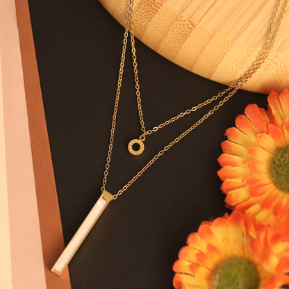 Trendy Charms Chain Gold Plated – Double Layer, Anti-Tarnish, Waterproof, Minimalist Style (GOLD)