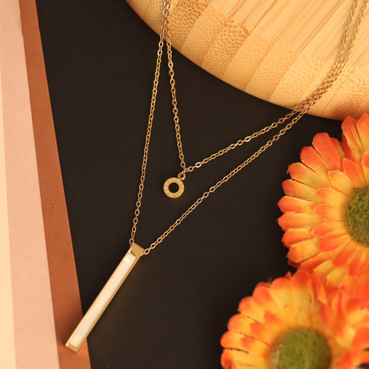 Trendy Charms Chain Gold Plated – Double Layer, Anti-Tarnish, Waterproof, Minimalist Style (GOLD)