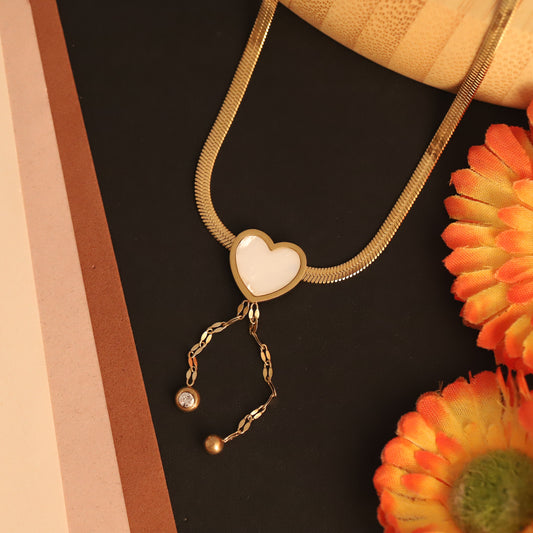 Heart Snake Chain Gold Plated – Single Layer, Anti-Tarnish, Waterproof, Minimalist Style (GOLD)