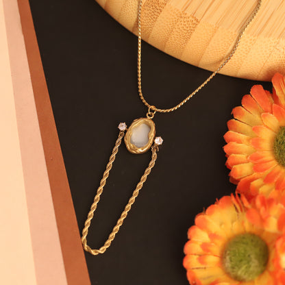 Pearl Charm Chain Gold Plated – Single Layer, Anti-Tarnish, Waterproof, Minimalist Style (GOLD)