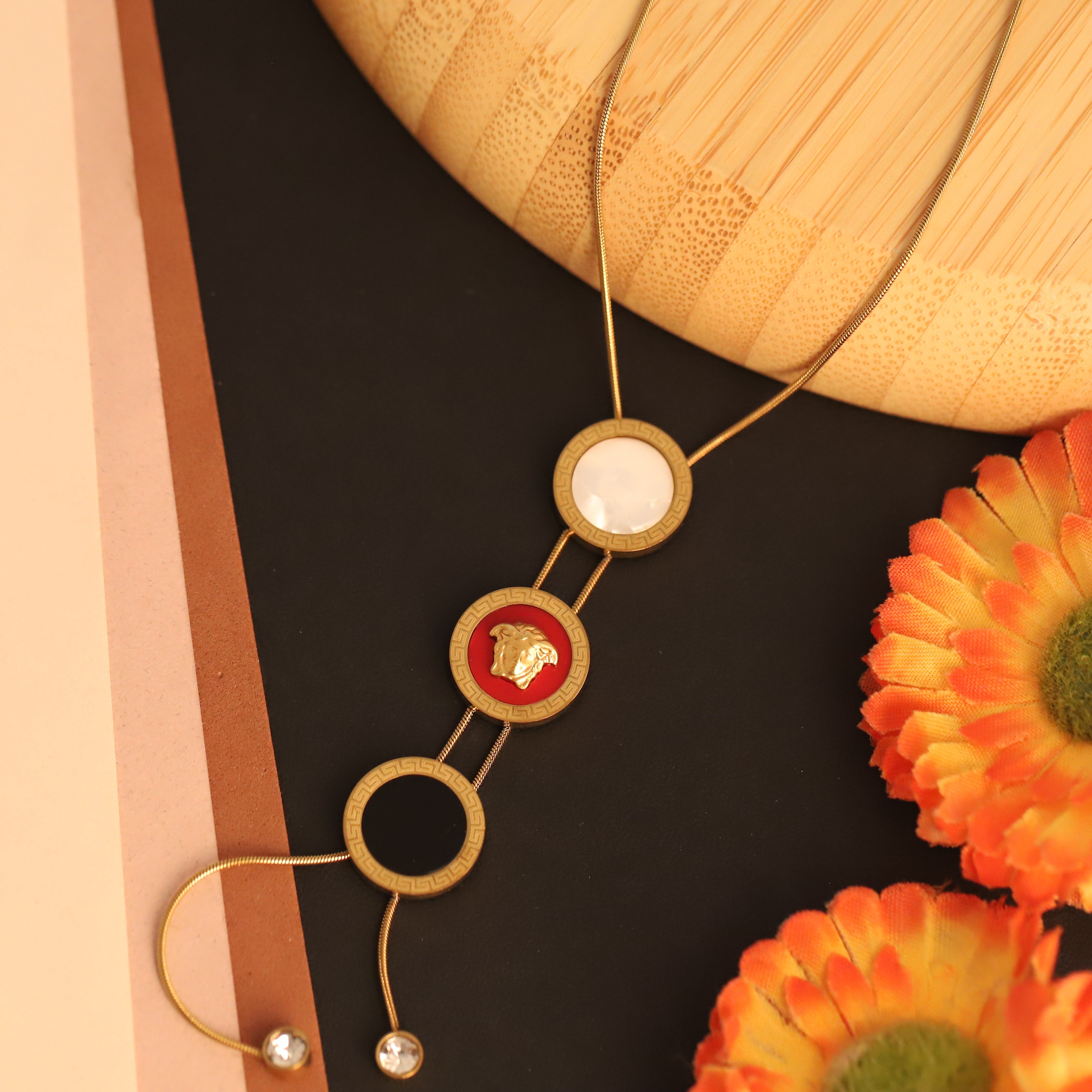 Trendy Charm Multi Color Chain Gold Plated – Single Layer, Anti-Tarnish, Waterproof, Minimalist Style (GOLD)