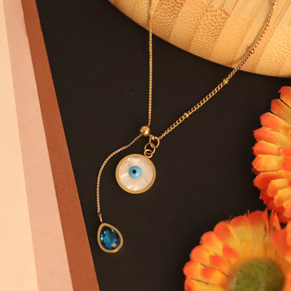 Evil Eye Charm Gold Plated – Single Layer, Anti-Tarnish, Waterproof, Minimalist Style (GOLD)