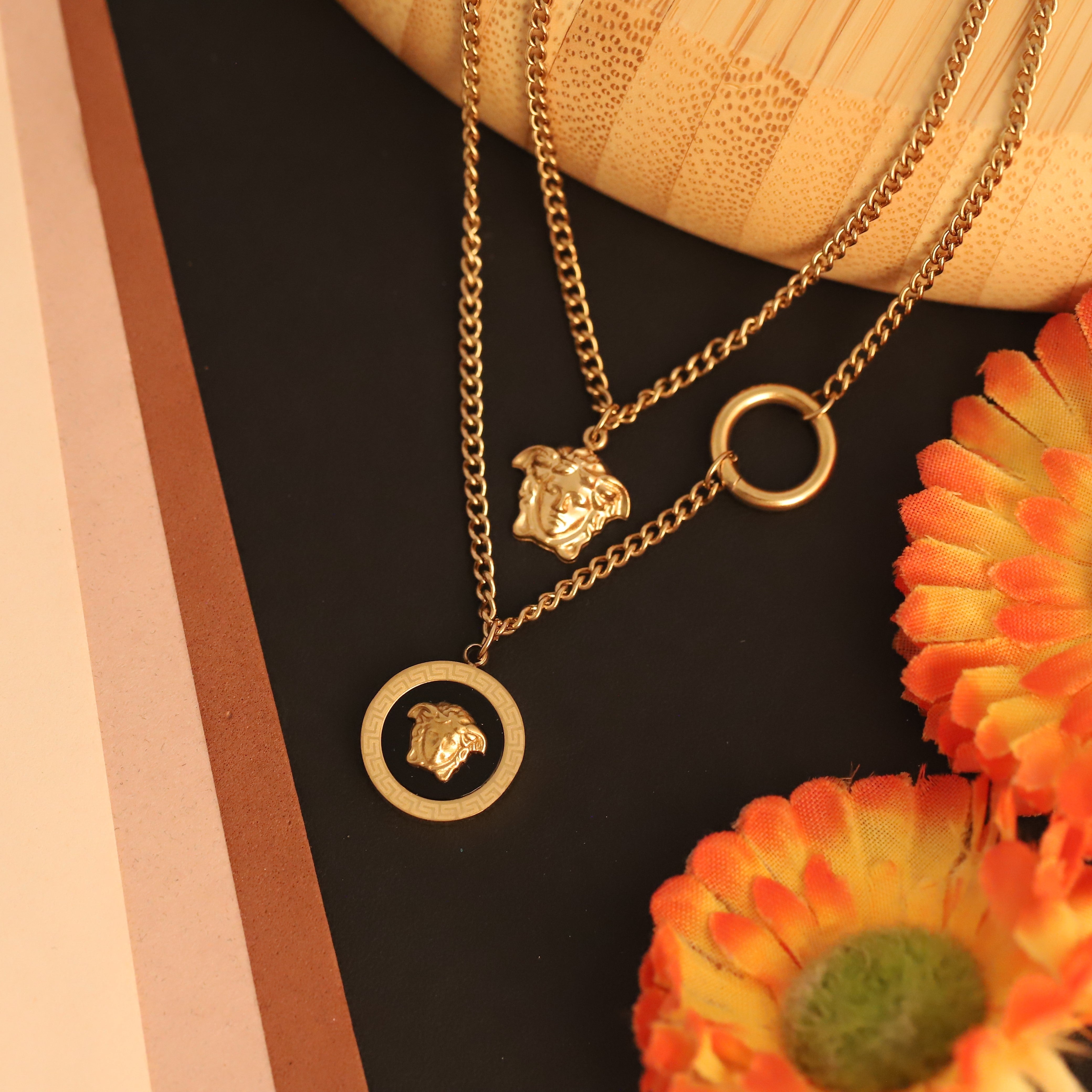 Trendy Charm Chain Gold Plated – Double Layer, Anti-Tarnish, Waterproof, Minimalist Style (GOLD)