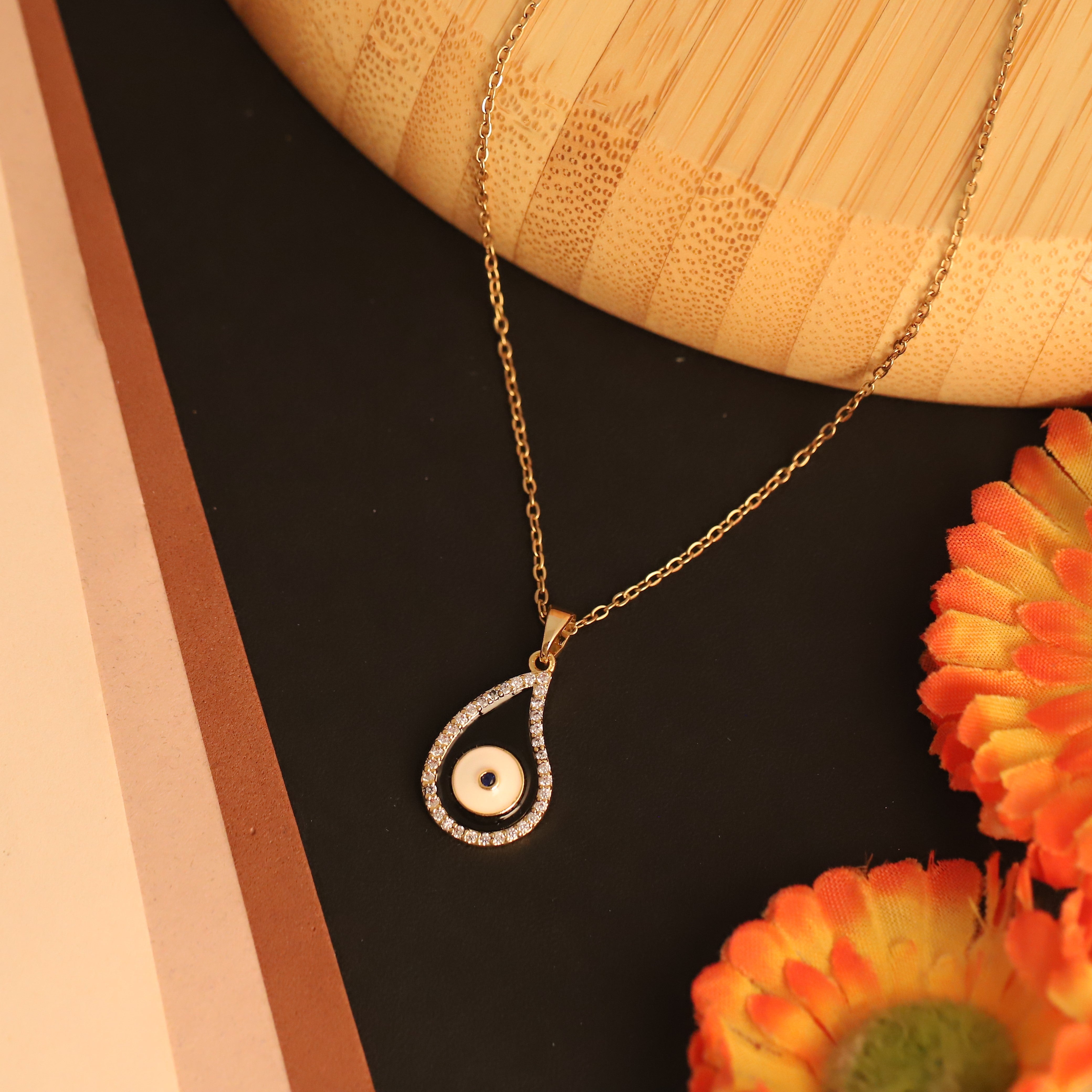 Evil Eye Charm Gold Plated – Single Layer, Anti-Tarnish, Waterproof, Minimalist Style (GOLD)