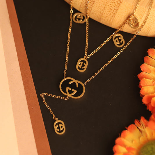 Charm Chain Gold Plated – Double Layer, Anti-Tarnish, Waterproof, Minimalist Style (GOLD)