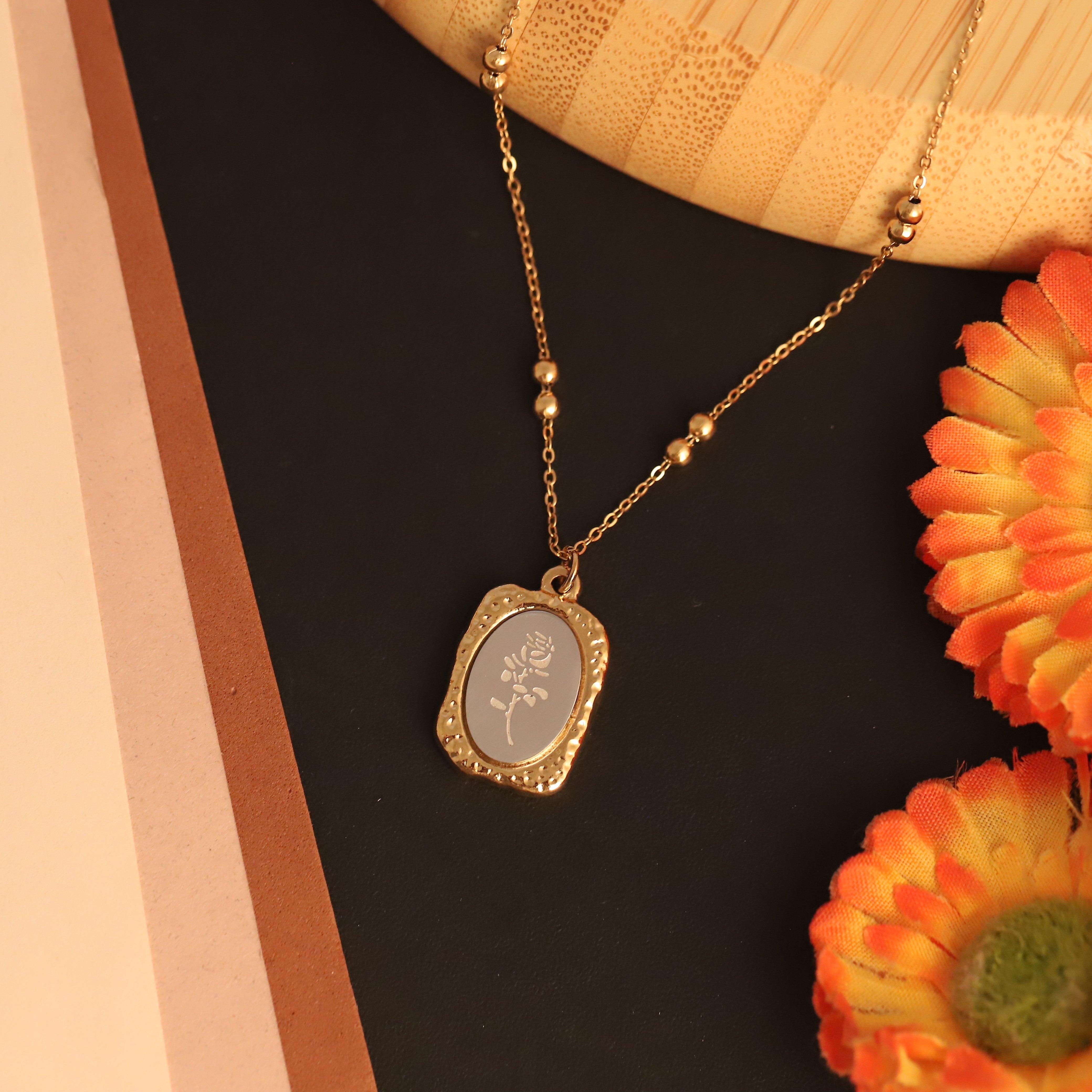 Rose Charm Chain Gold Plated – Single Layer, Anti-Tarnish, Waterproof, Minimalist Style (GOLD)