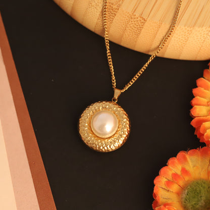 Pearl Charm Chain Gold Plated – Single Layer, Anti-Tarnish, Waterproof, Minimalist Style (GOLD)