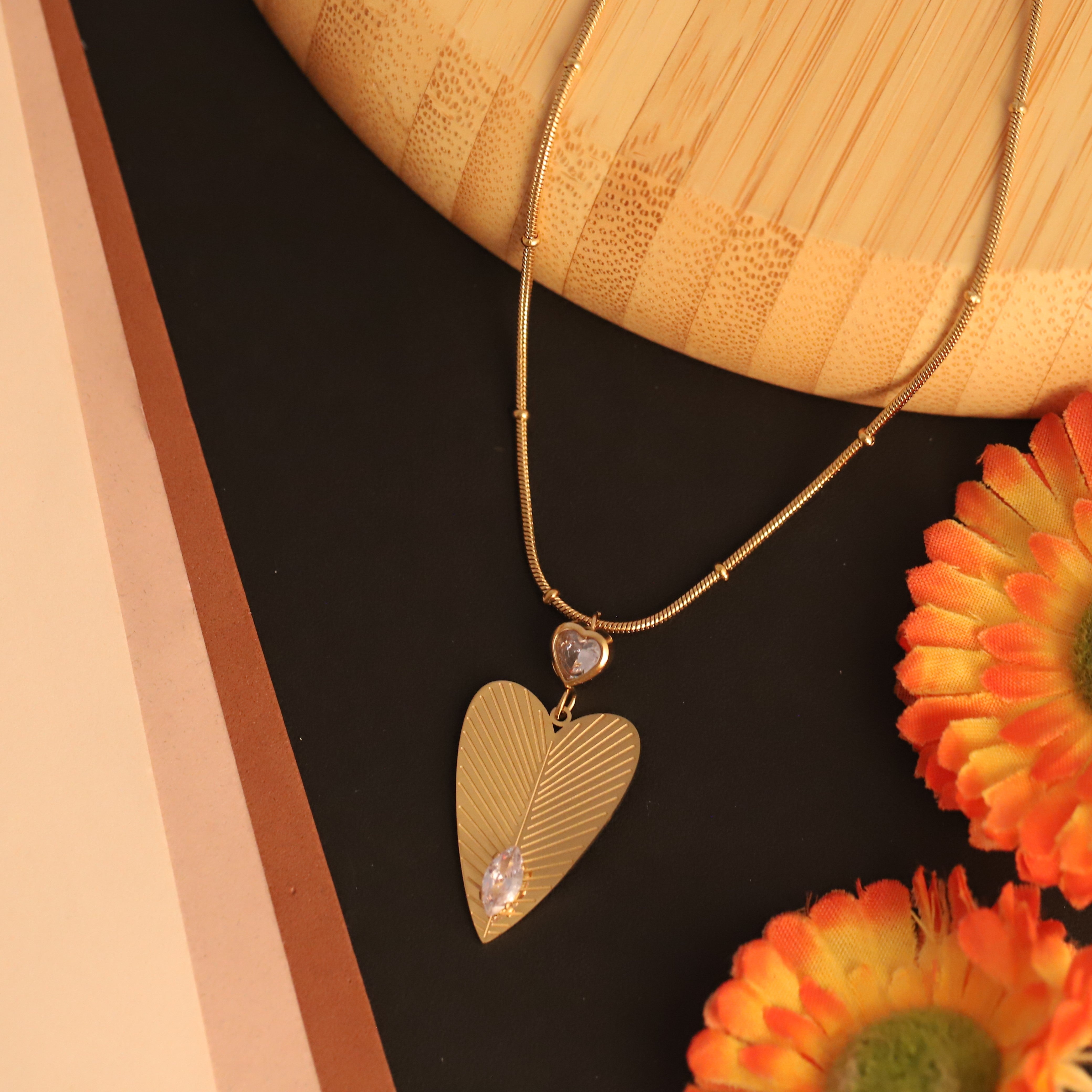 Heart Charm Gold Plated – Single Layer, Anti-Tarnish, Waterproof, Minimalist Style (GOLD)