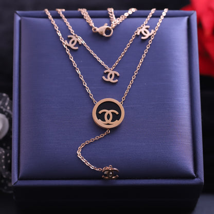 Trendy Charm Chain Gold Plated – Double Layer, Anti-Tarnish, Waterproof, Minimalist Style (GOLD)