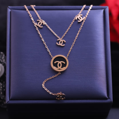 Trendy Charm Chain Gold Plated – Double Layer, Anti-Tarnish, Waterproof, Minimalist Style (GOLD)