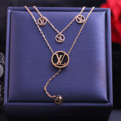 Trendy Charm Chain Gold Plated – Double Layer, Anti-Tarnish, Waterproof, Minimalist Style (GOLD)