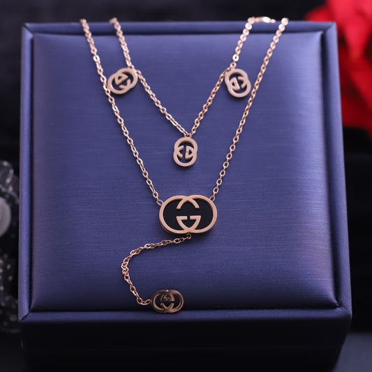 Trendy Charm Chain Gold Plated – Double Layer, Anti-Tarnish, Waterproof, Minimalist Style (GOLD)