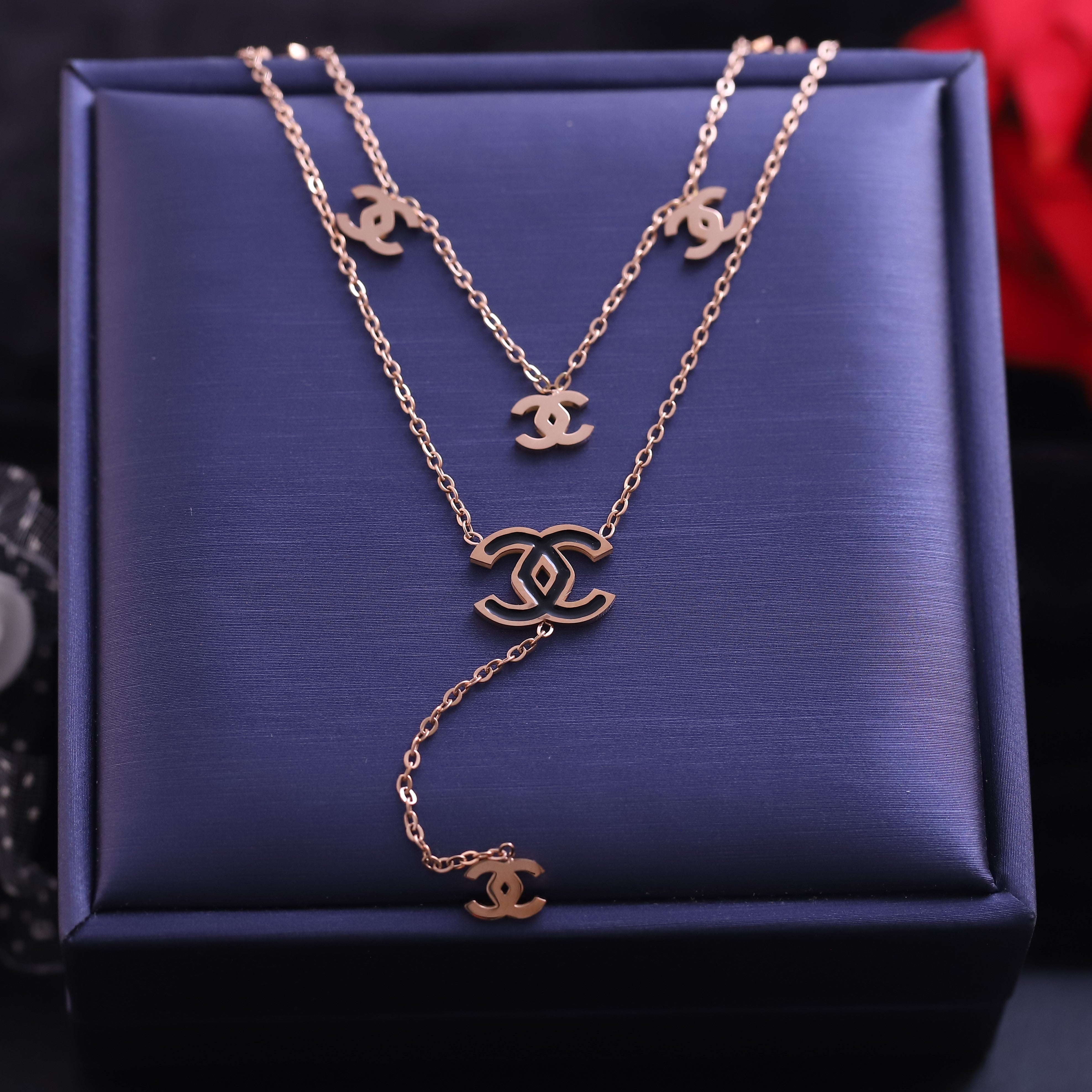 Trendy Charm Chain Gold Plated – Double Layer, Anti-Tarnish, Waterproof, Minimalist Style (GOLD)