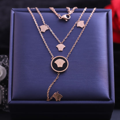 Trendy Charms Chain Gold Plated – Double Layer, Anti-Tarnish, Waterproof, Minimalist Style (GOLD)