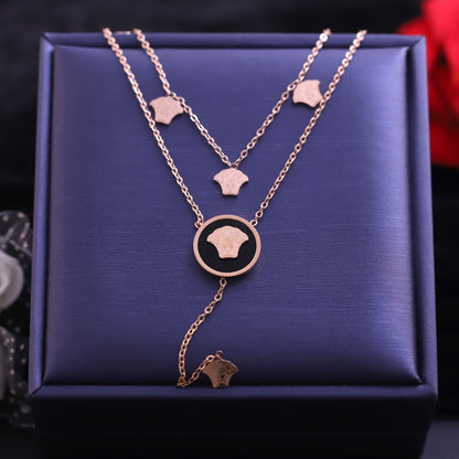 Trendy Charms Chain Gold Plated – Double Layer, Anti-Tarnish, Waterproof, Minimalist Style (GOLD)