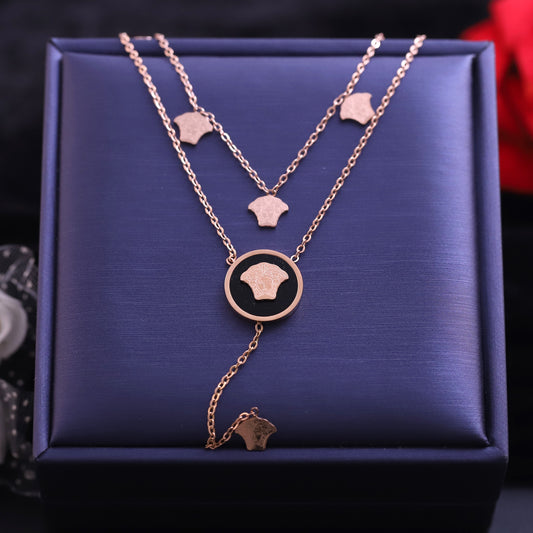 Trendy Charms Chain Gold Plated – Double Layer, Anti-Tarnish, Waterproof, Minimalist Style (GOLD)