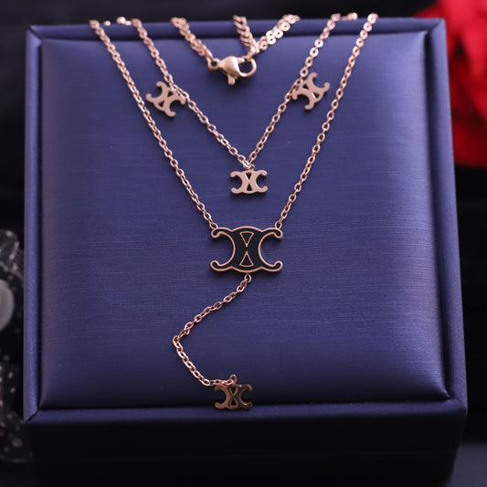 Trendy Charm Chain Gold Plated – Double Layer, Anti-Tarnish, Waterproof, Minimalist Style (GOLD)