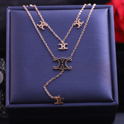 Trendy Charm Chain Gold Plated – Double Layer, Anti-Tarnish, Waterproof, Minimalist Style (GOLD)