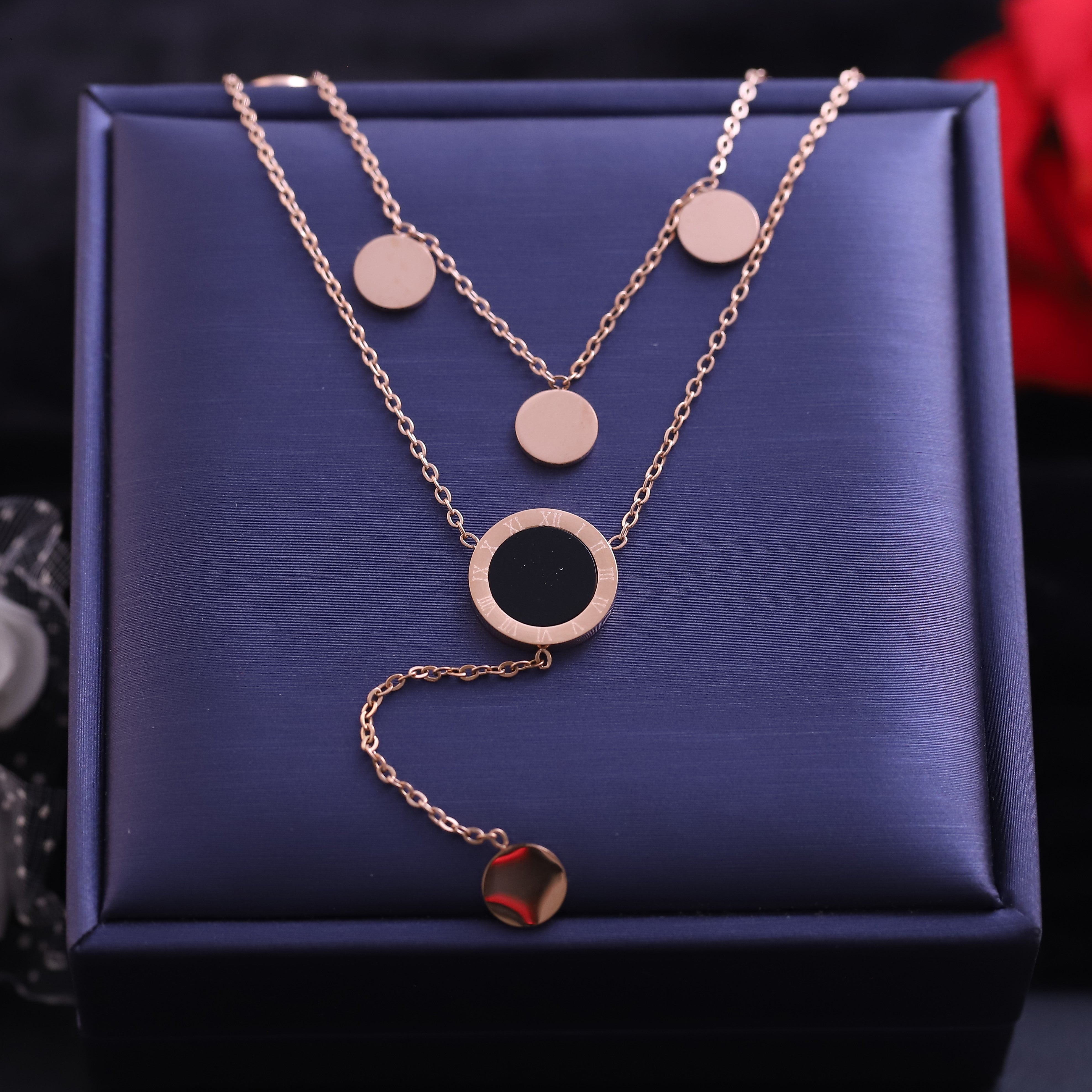 Trendy Charm White Stones Chain Gold Plated – Double Layer, Anti-Tarnish, Waterproof, Minimalist Style (GOLD)