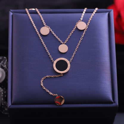 Trendy Charm White Stones Chain Gold Plated – Double Layer, Anti-Tarnish, Waterproof, Minimalist Style (GOLD)