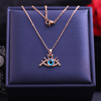 Evil Eye Charm Gold Plated – Single Layer, Anti-Tarnish, Waterproof, Minimalist Style (GOLD)