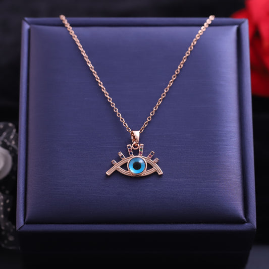 Evil Eye Charm Gold Plated – Single Layer, Anti-Tarnish, Waterproof, Minimalist Style (GOLD)