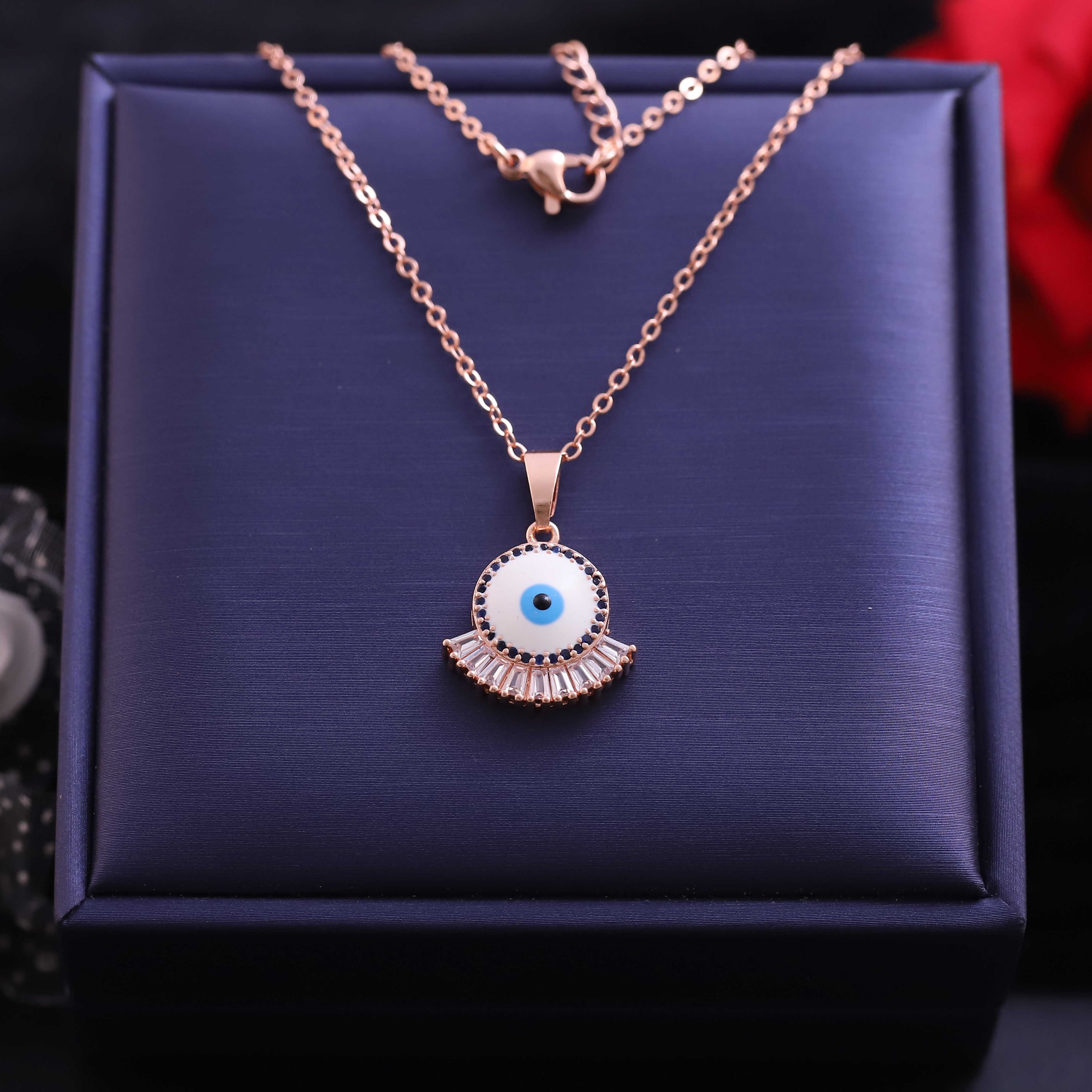 Evil Eye Charm Gold Plated – Single Layer, Anti-Tarnish, Waterproof, Minimalist Style (GOLD)