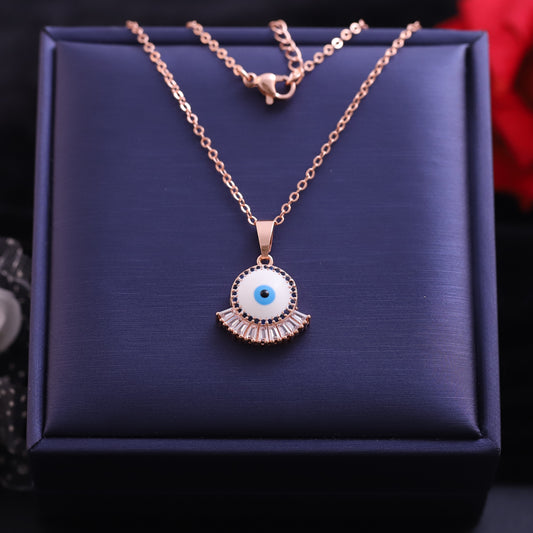 Evil Eye Charm Gold Plated – Single Layer, Anti-Tarnish, Waterproof, Minimalist Style (GOLD)